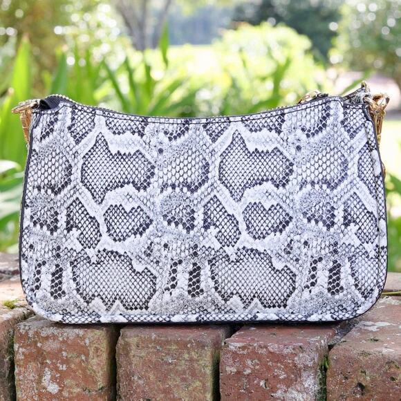 Joan Snake Print Crossbody Charcoal White - Picture 3 of 11